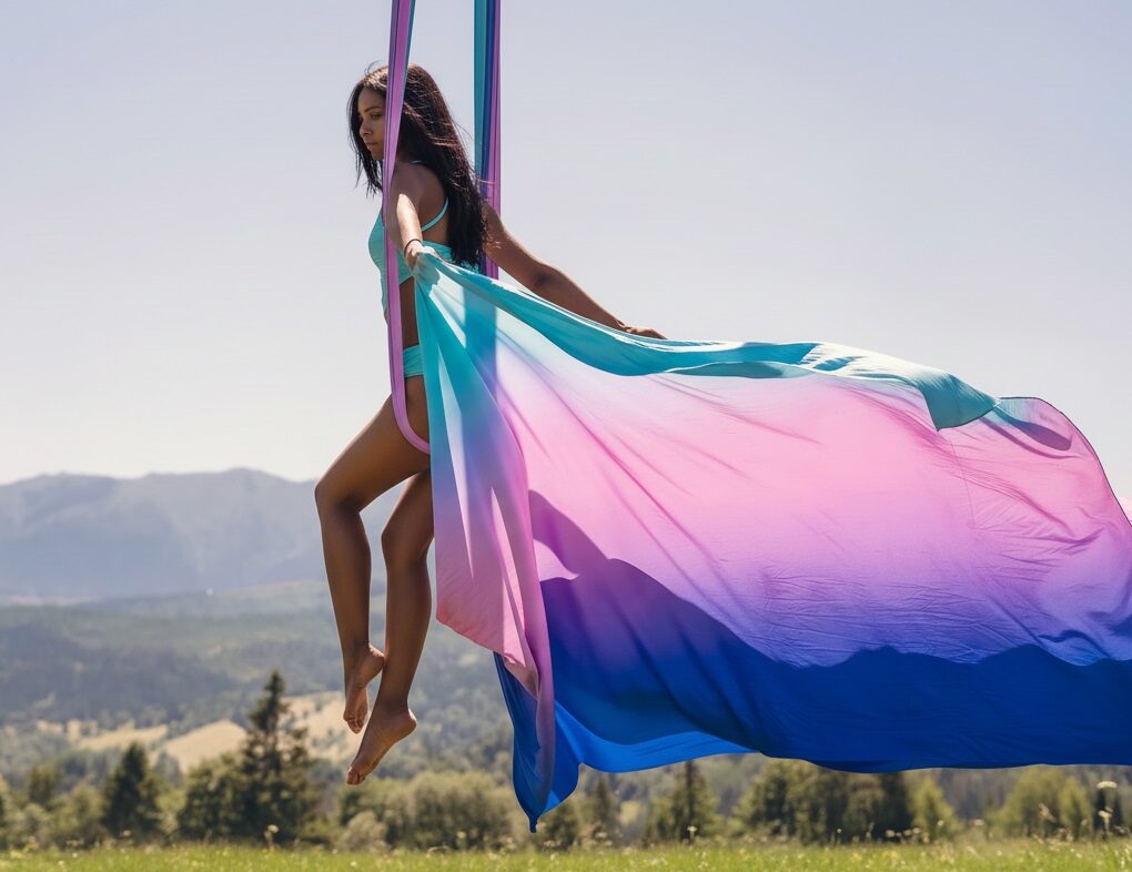 aerial silks galaxy and rainbow / tissue galaxy and rainbow