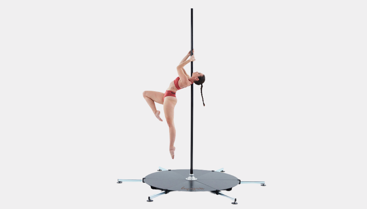 Lupit Pole Stage, Quick Lock, black, short legs | long legs 45mm, integrated silk mount