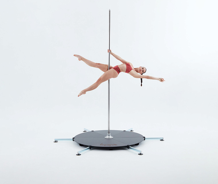 Lupit Pole Stage, Quick Lock, chrome, short legs | long legs 45mm, integrated silk mount